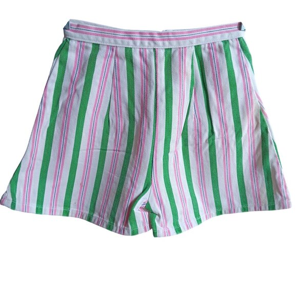 22W True Vintage 1960's Green Pink Striped High-Waisted Buttonfly 1OF1 Mod Band - Picture 2 of 5